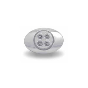 TRUX - TRUX - TLED-G2XRP - PLAFON TRUX 4 LEDS ROJO/PURPURA  OVALADO 2" X 1.33" BISEL CROMADO - Image 2