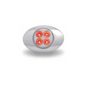 TRUX - TRUX - TLED-G2XRP - PLAFON TRUX 4 LEDS ROJO/PURPURA  OVALADO 2" X 1.33" BISEL CROMADO - Image 3