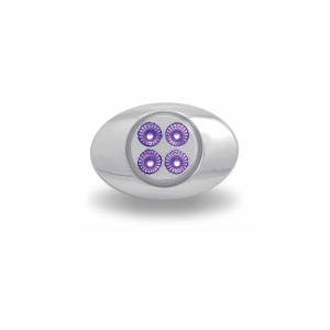 TRUX - TRUX - TLED-G2XRP - PLAFON TRUX 4 LEDS ROJO/PURPURA  OVALADO 2" X 1.33" BISEL CROMADO - Image 4