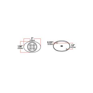 TRUX - TRUX - TLED-G2XRP - PLAFON TRUX 4 LEDS ROJO/PURPURA  OVALADO 2" X 1.33" BISEL CROMADO - Image 5
