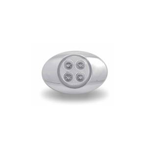 TRUX - TLED-G2XRPINK - PLAFON TRUX 4 LEDS ROJO/ROSA  OVALADO 2" X 1.33" BISEL CROMADO
