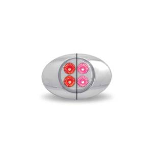 TRUX - TRUX - TLED-G2XRPINK - PLAFON TRUX 4 LEDS ROJO/ROSA  OVALADO 2" X 1.33" BISEL CROMADO - Image 2