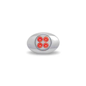 TRUX - TRUX - TLED-G2XRPINK - PLAFON TRUX 4 LEDS ROJO/ROSA  OVALADO 2" X 1.33" BISEL CROMADO - Image 3