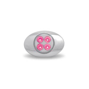 TRUX - TRUX - TLED-G2XRPINK - PLAFON TRUX 4 LEDS ROJO/ROSA  OVALADO 2" X 1.33" BISEL CROMADO - Image 4