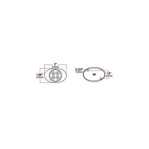 TRUX - TRUX - TLED-G2XRPINK - PLAFON TRUX 4 LEDS ROJO/ROSA  OVALADO 2" X 1.33" BISEL CROMADO - Image 6