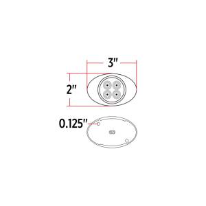 TRUX - TRUX - TLED-G2XRPINK - PLAFON TRUX 4 LEDS ROJO/ROSA  OVALADO 2" X 1.33" BISEL CROMADO - Image 7