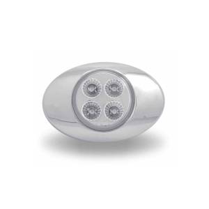 TRUX - TLED-G2XRW - MINI TRUX  2" OVALADO 4 LEDS MICA CLARA ROJO/BLANCO