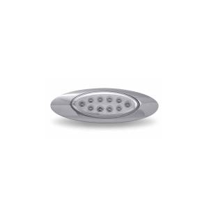 TRUX - TLED-G4XAG - PLAFON TRUX 10 LEDS AMBAR/VERDE  OVALADO 6 5/8" X2 1/8" BISEL CROMADO