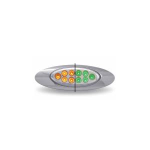 TRUX - TRUX - TLED-G4XAG - PLAFON TRUX 10 LEDS AMBAR/VERDE  OVALADO 6 5/8" X2 1/8" BISEL CROMADO - Image 2