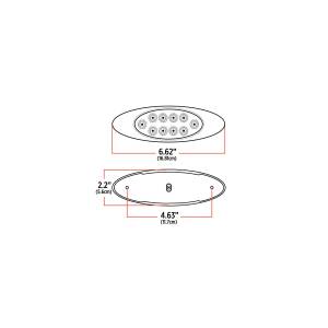 TRUX - TRUX - TLED-G4XAG - PLAFON TRUX 10 LEDS AMBAR/VERDE  OVALADO 6 5/8" X2 1/8" BISEL CROMADO - Image 6