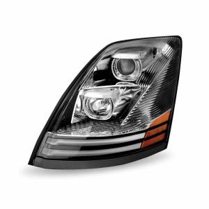 TRUX - TLED-H45 - FANAL VOLVO VNL 3RA GENERACION CON 2 TIRAS DE LEDS FONDO CROMADA LADO CHOFER
