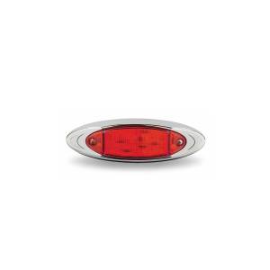 TRUX - TLED-INFR - PLAFON TRUX 13 LEDS INFINITY OVALADO 6.5" X 2.14" ROJO BISEL CROMADO 12V