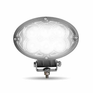 TRUX - TLED-U9 - FARO DE TRABAJO TRUX 6 LEDS OVALADO 6" 344O LUMENES SOPORTE DE ACERO INOXIDABLE BASE DE ALUMINIO 12V