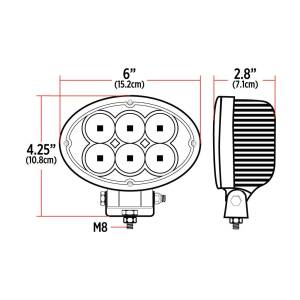 TRUX - TRUX - TLED-U9 - FARO DE TRABAJO TRUX 6 LEDS OVALADO 6" 344O LUMENES SOPORTE DE ACERO INOXIDABLE BASE DE ALUMINIO 12V - Image 6
