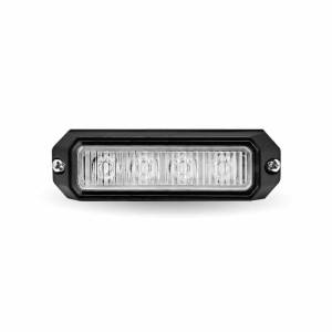 TRUX - TLED-W24A26 - PLAFON 4 LEDS AMBAR MICA CLARA RECTANGULAR CON ESTROBO 36 PATRONES DE DESTELLO