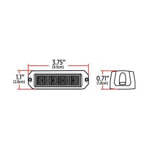 TRUX - TRUX - TLED-W24A26 - PLAFON 4 LEDS AMBAR MICA CLARA RECTANGULAR CON ESTROBO 36 PATRONES DE DESTELLO - Image 4