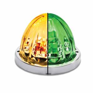 TRUX - TLED-WTAG - PLAFON TRUX 19 LEDS AMBAR/VERDE REDONDO 3.18 X 2.56 X 3.18 12V CON BISEL DE PLASTICO CROM LINEA