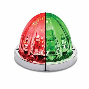 TRUX - TLED-WTRG - PLAFON TRUX 19 LEDS ROJO/VERDE REDONDO 3.18 X 2.56 X 3.18 12V CON BISEL DE PLASTICO CROM LINEA E