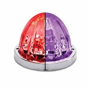 TRUX - TLED-WTRP - PLAFON TRUX 19 LEDS ROJO/PURPURA REDONDO 3.18 X 2.56 X 3.18 12V CON BISEL DE PLASTICO CROM LINEA