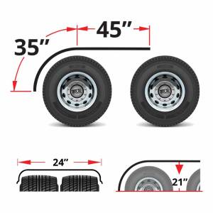 TRUX-TFEN-H14-MEDIAS DEFENSAS DE ACERO INOXIDABLE DE 80" CON BORDE ENROLLADO Y BRIDA (CALIBRE 16)
