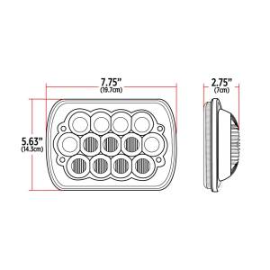 TRUX - TRUX-TLED-H52-FARO TRUX 5" X 7" ALTA Y BAJA 13 LEDS 3900 LUMENS CROMADA 9-32V - Image 8