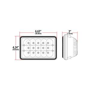 TRUX - TRUX-TLED-H71-FARO TRUX 4" X 6" ALTA Y BAJA 15 LEDS 3000 LUMENS CROMADA 12-24V - Image 8