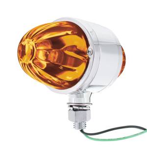 UNITED PACIFIC - 33018 - CARCASA CROMADA DE DOBLE CARA CON 2 LENTES DE CRISTAL SANDÍA - ÁMBAR OSCURO