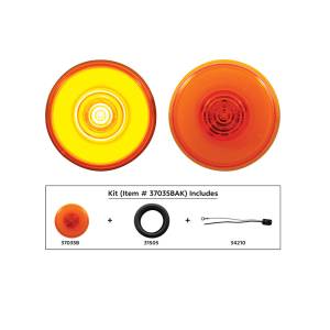 UNITED PACIFIC - 37035BAK - LUZ GLO REDONDA DE 6 LED DE 2" (LIQUIDACIÓN/MARCADOR) - LED ÁMBAR/LENTE ÁMBAR (KIT)
