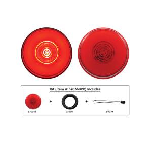 UNITED PACIFIC - 37036BRK - GLOLIGHT REDONDA DE 6 LED DE 2" (LIQUIDACIÓN/MARCADOR) - LED ROJO/LENTE ROJA (KIT)