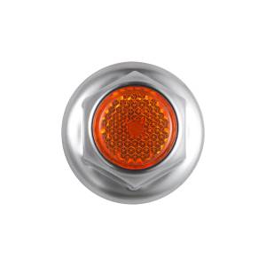 UNITED PACIFIC - UNITED PACIFIC - 10038P50 - TAPA DE TUERCA REFLECTOR DE ACERO CROMADO DE 33MM X 2" CON BRIDA - ÁMBAR (50 PIEZAS) - Image 2