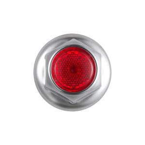 UNITED PACIFIC - UNITED PACIFIC - 10039P50 - TAPA DE TUERCA REFLECTOR DE ACERO CROMADO DE 33 MM X 2" CON BRIDA - ROJO (50 PIEZAS) - Image 2