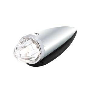 UNITED PACIFIC - 30553 - LUZ DE CABINA TORPEDO CROMADA FUNDIDA CON LENTE DE CRISTAL SANDÍA Y BOMBILLA 1156 - TRANSPARENTE