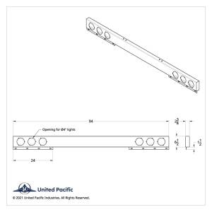 UNITED PACIFIC - UNITED PACIFIC - 30739 - BARRA DE LUCES CROMADA CON 4 LUCES ROJAS Y BISEL DE ACERO INOXIDABLE - Image 2