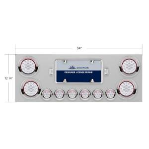 UNITED PACIFIC - UNITED PACIFIC - 34108 - PANEL CENTRAL TRASERO DE ACERO INOX 4 LUCES DOUBLE FURY 4"ROJO/AZUL 6 LUCES DE 2" ROJO/AZUL - Image 6