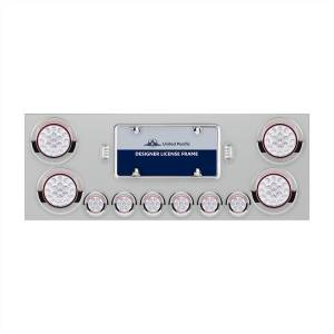 UNITED PACIFIC - UNITED PACIFIC - 34108 - PANEL CENTRAL TRASERO DE ACERO INOX 4 LUCES DOUBLE FURY 4"ROJO/AZUL 6 LUCES DE 2" ROJO/AZUL - Image 4