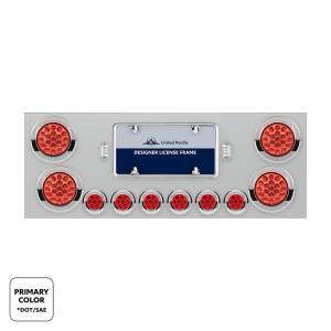 UNITED PACIFIC - UNITED PACIFIC - 34108 - PANEL CENTRAL TRASERO DE ACERO INOX 4 LUCES DOUBLE FURY 4"ROJO/AZUL 6 LUCES DE 2" ROJO/AZUL - Image 2