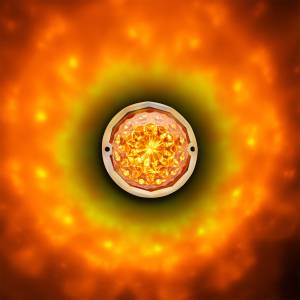 UNITED PACIFIC - UNITED PACIFIC - 36175 - WATER MELON 19 LED CRISTAL AMBAR /MICA AMBAR PANAL - Image 8