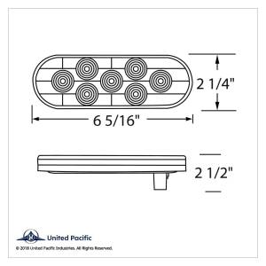 UNITED PACIFIC - UNITED PACIFIC - 36855B - LUZ OVALADA DE 7 LED (PARADA, GIRO Y TRASERA) - LED ROJA/LENTE ROJA (A GRANEL) - Image 6