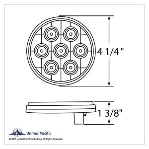 UNITED PACIFIC - UNITED PACIFIC - 39119BAK - KIT DE LUCES DE SEÑAL DE GIRO 7 LED 4" SERIE DE COMPETENCIA - LED ÁMBAR/LENTE ÁMBAR - Image 6