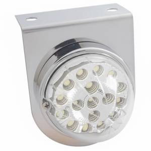 UNITED PACIFIC - 39619 - SOPORTE DE LUZ INOXIDABLE CON LUZ REFLECTOR CLARO DE 17 LED - LED ÁMBAR/LENTE CLARO