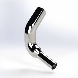 EXFLEX - ECK12718050-R - CODO CROMADO 8" LARGO 45" KENWORTH W900L AEROCAB 2003-2006 CON REDUCCION A 5" OD LADO PASAJERO