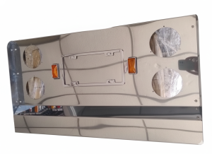 GENERICA - GENERICA-TPX0288-PORTAPLACA TRASERO CON VENTANA PARA 4 LUZ REDONDA DE 4" ACERO INOXIDABLE - Image 2