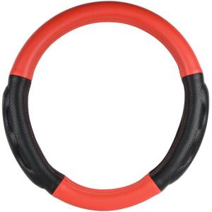 GRAND GENERAL - 54053 - CUBIERTA PARA VOLANTE 18" ROJA CON ALMOHADILLAS NEGRAS