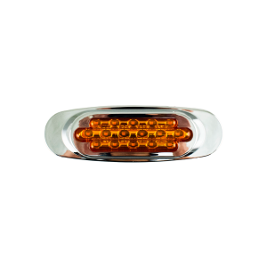 ILUMINATI - D1002AW - PLAFON 16 LEDS AMBAR OVALADO 16.4 X 5.3 X 2.2 CENTIMETROS BISEL CROMADO 12-24V