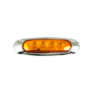 ILUMINATI - ILUMINATI - D39398W - PLAFON 4 LEDS AMBAR MICA AMBAR TIPO PETERBILT BISEL CROMADO 12V - Image 2
