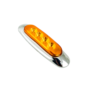 ILUMINATI - D39398W - PLAFON 4 LEDS AMBAR MICA AMBAR TIPO PETERBILT BISEL CROMADO 12V