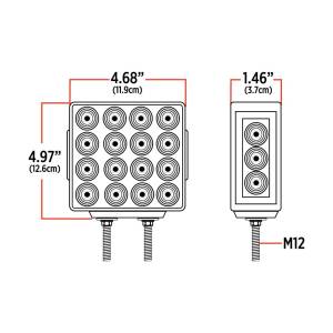 TRUX - TRUX-TLED-SDXB-DOBLE CARA AMBAR/ROJO GIRO Y MARCADOR A LUZ 38 LED CUADRADA AUXILIAR AZUL - Image 11