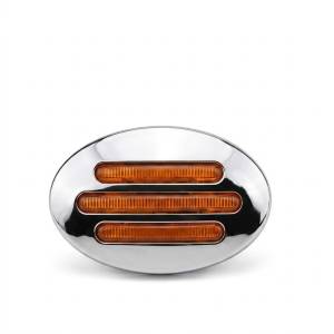 ILUMINATI - ILUMINATI - DFG2AW - PLAFON 13 LEDS AMBAR OVALADO 3" X 2" BISEL CROMADO 12V - Image 1