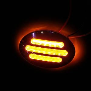 ILUMINATI - ILUMINATI - DFG2AW - PLAFON 13 LEDS AMBAR OVALADO 3" X 2" BISEL CROMADO 12V - Image 3
