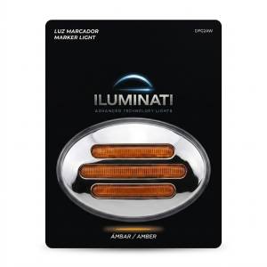 ILUMINATI - ILUMINATI - DFG2AW - PLAFON 13 LEDS AMBAR OVALADO 3" X 2" BISEL CROMADO 12V - Image 4